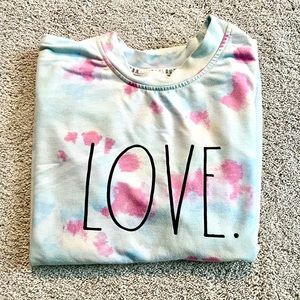 Rae Dunn Love Tie Dye Long Sleeve Pullover Shirt XS